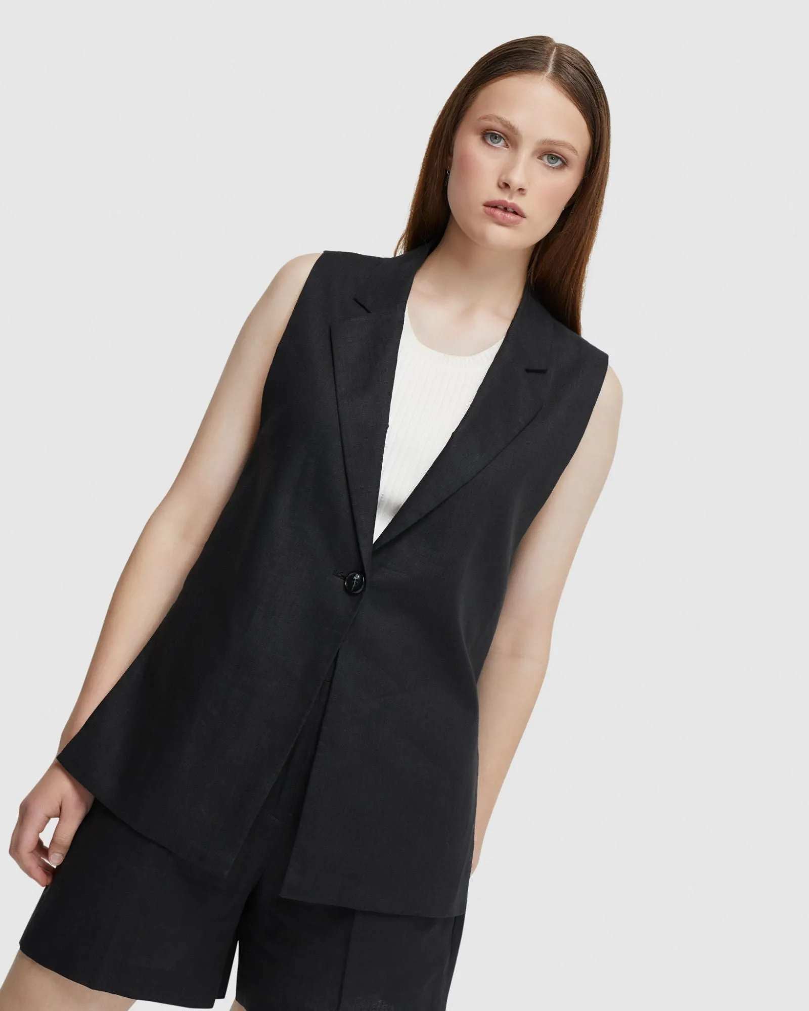 Scarlet Linen Waistcoat