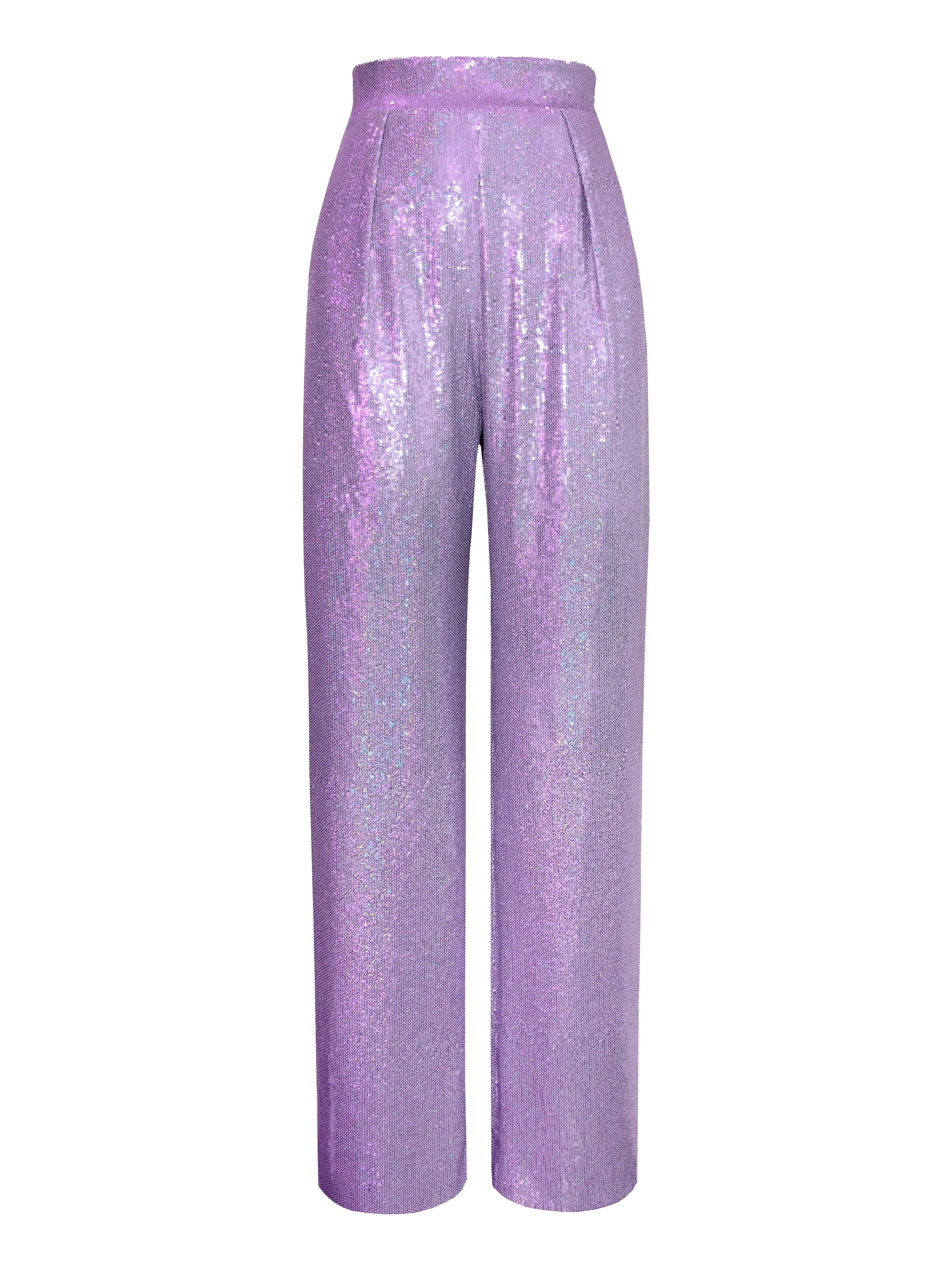 Sequined Wide-Leg Trousers
